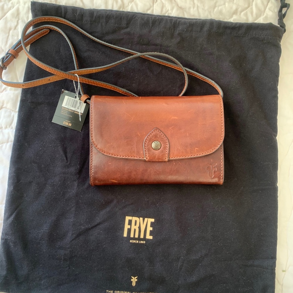 Frye wallet crossbody leather new